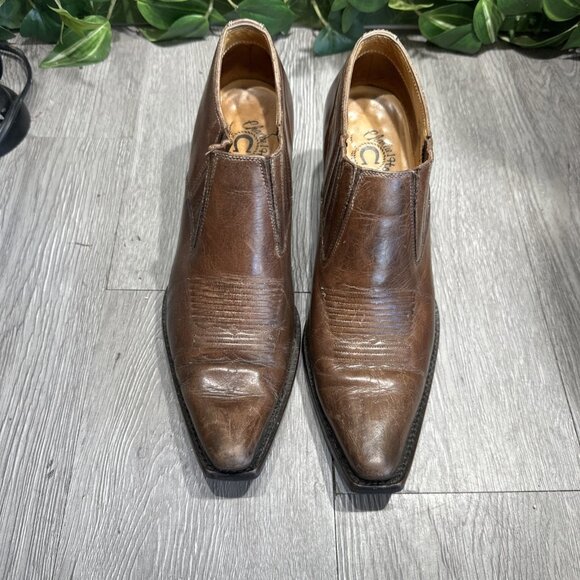 Lucchese Charlie Horse Women's Mules 7.5 B Western Brown Leather - Picture 2 of 10